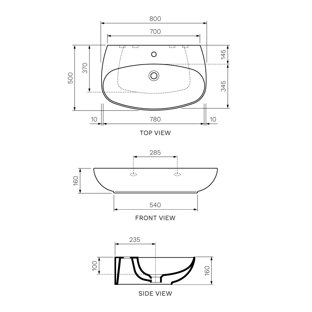 Vignoni Wall Basin 800mm - Image 3