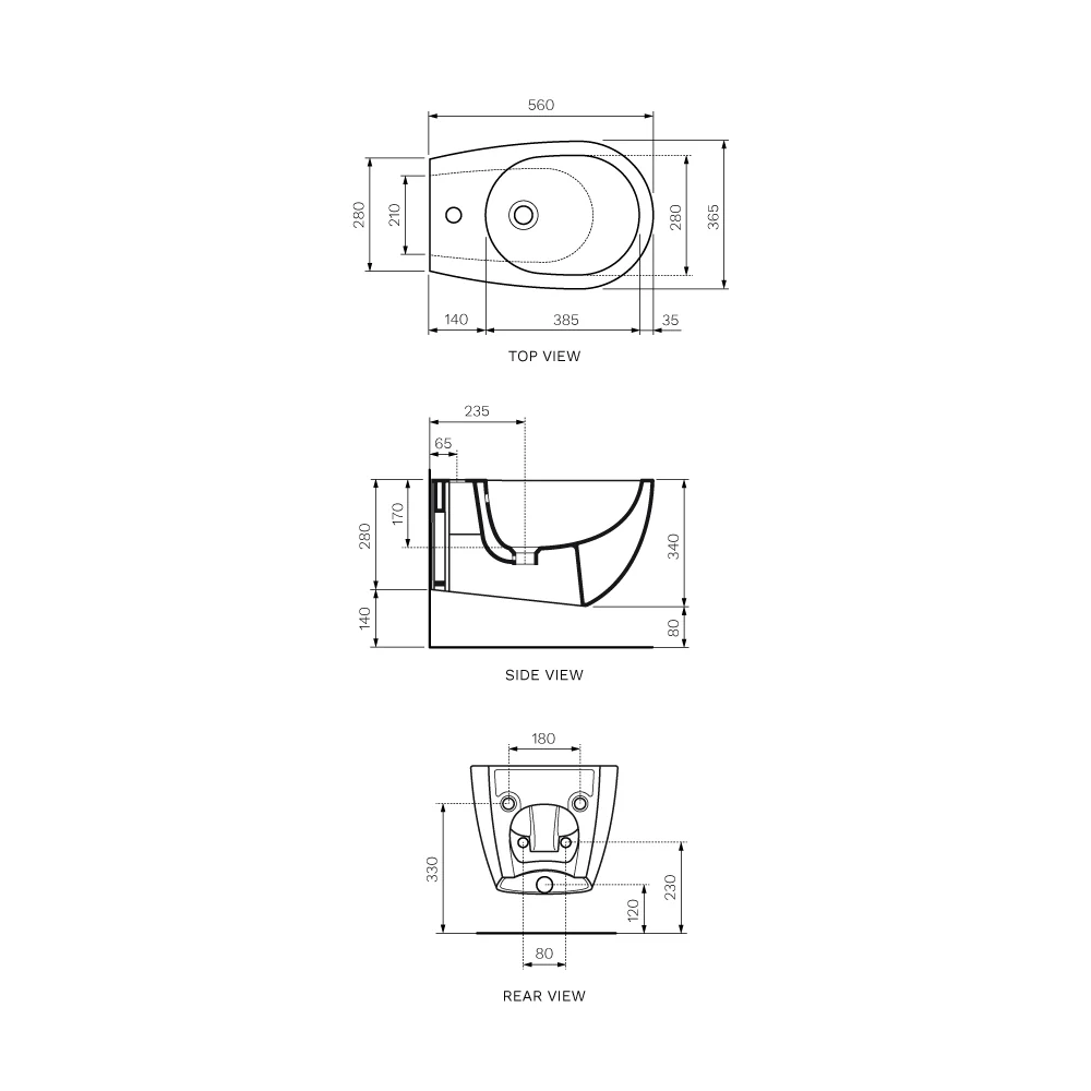 Vignoni Wall Hung Bidet - Image 2