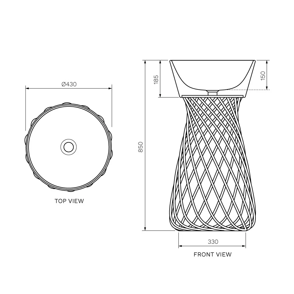 Wire Column Freestanding Basin - Image 6